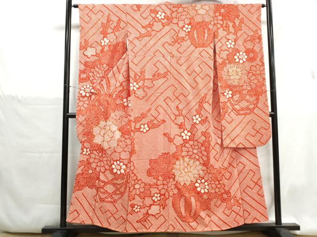 平和屋着物●豪華振袖　総絞り　駒刺繍　舞花文　牡丹　正絹　逸品　DABH1369qa