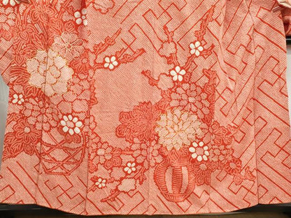 平和屋着物●豪華振袖　総絞り　駒刺繍　舞花文　牡丹　正絹　逸品　DABH1369qa