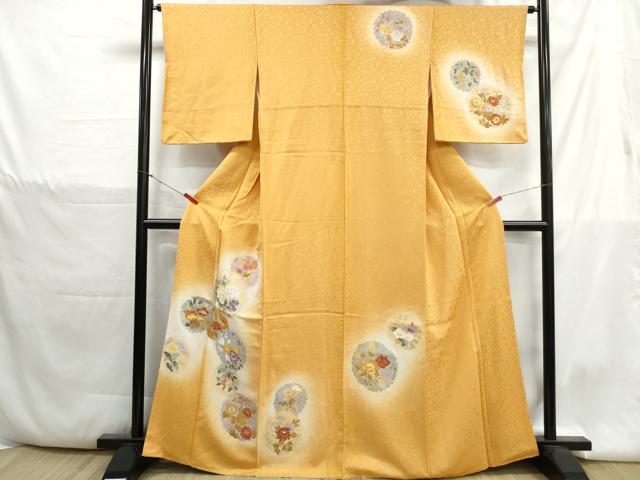 平和屋着物■訪問着　雪輪花文　暈し染め　正絹　逸品　DABH1379qa