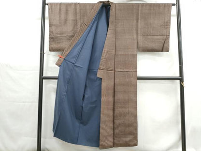 平和屋着物■男性　本場染大島　横段文　正絹　逸品　DABH1381qa