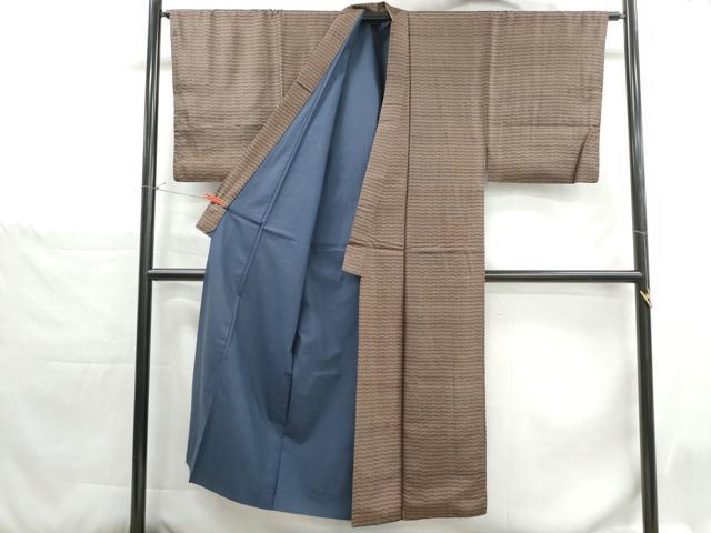 平和屋着物■男性　本場染大島　横段文　正絹　逸品　DABH1381qa