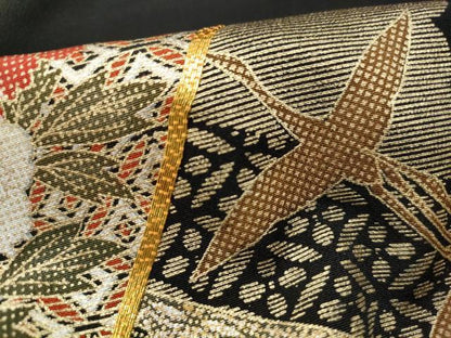 平和屋着物■豪華黒留袖　駒刺繍　地紙飛鶴花文　松竹梅　金銀彩　正絹　逸品　DABH1386qa