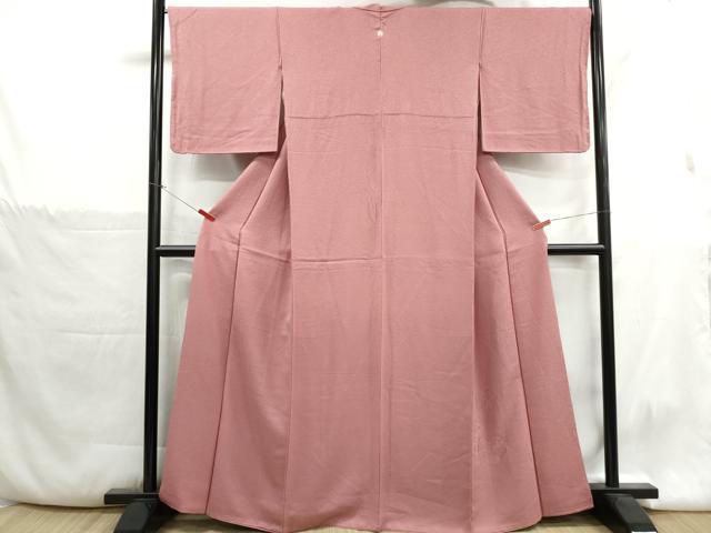 平和屋着物■無地絵羽訪問着　南天地紋　退紅色　正絹　逸品　DABH1388qa