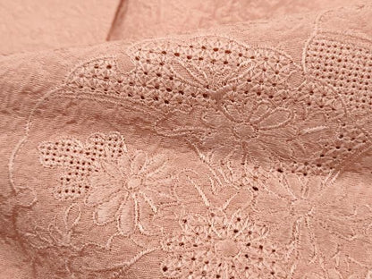 平和屋着物■中国三大刺繍　スワトウ刺繍　汕頭刺繍　総刺繍　無地絵羽訪問着　雪輪花文　宍色　正絹　逸品　DABH1389qa