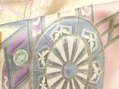 平和屋着物■豪華振袖　駒刺繍　御所車文　暈し染め　金銀彩　正絹　逸品　DABH1393qa