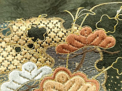 平和屋着物■訪問着　駒刺繍　絞り　雪輪枝松文　金彩　正絹　逸品　DABH1398qa