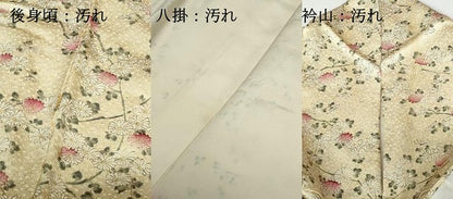 平和屋着物■上質な小紋　手描き　草花文　金彩　正絹　逸品　DABH1401qa