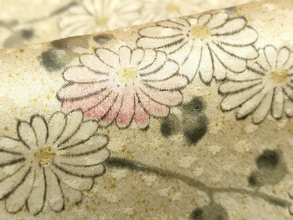 平和屋着物■上質な小紋　手描き　草花文　金彩　正絹　逸品　DABH1401qa