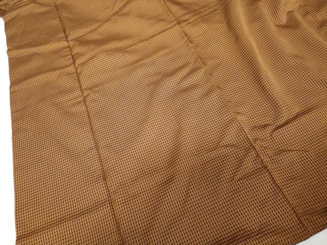 平和屋着物■上質な紬　変わり格子文　正絹　逸品　DABH1403qa