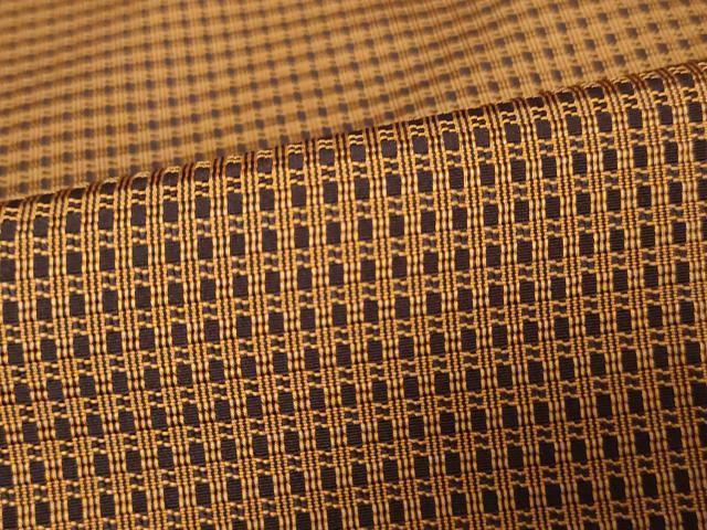 平和屋着物■上質な紬　変わり格子文　正絹　逸品　DABH1403qa