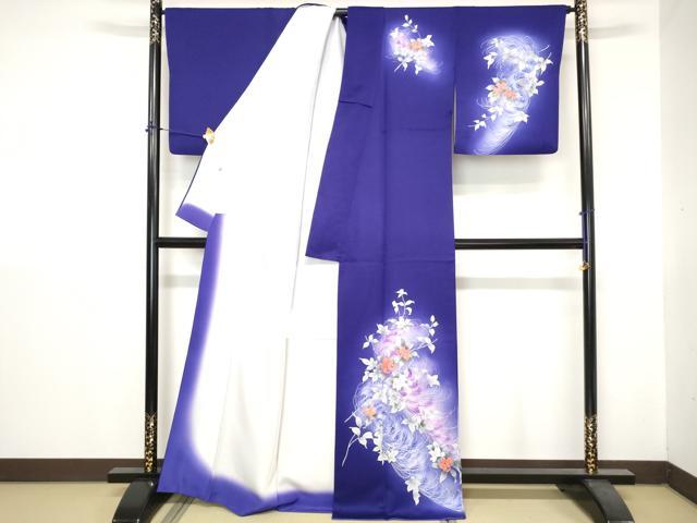 平和屋着物■訪問着　草花文　暈し染め　正絹　逸品　DABH1404qa