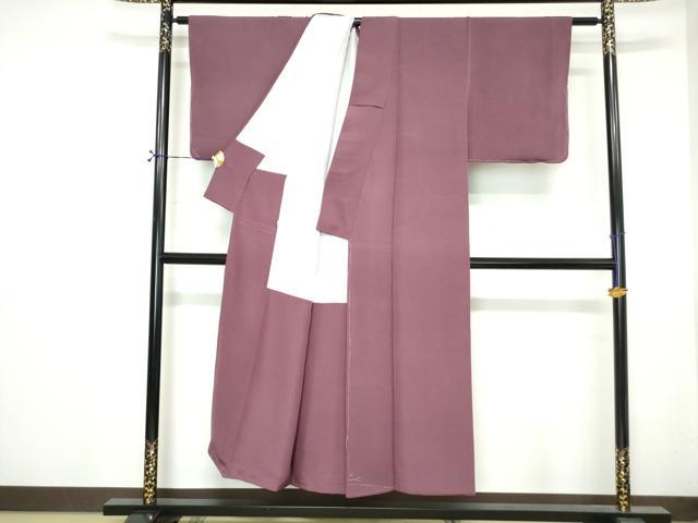 平和屋着物■上質な色無地　霞地紋　煤竹色　正絹　逸品　DABH1406qa