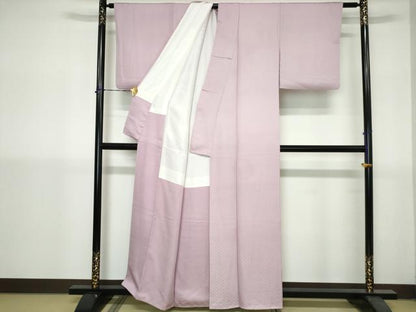 平和屋着物■上質な色無地　抽象地紋　撫子色　正絹　逸品　DABH1407qa