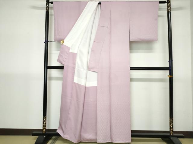 平和屋着物■上質な色無地　抽象地紋　撫子色　正絹　逸品　DABH1407qa