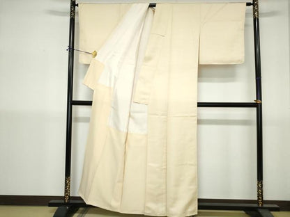 平和屋着物■上質な色無地　流水地紋　蜂蜜色　正絹　逸品　DABH1410qa