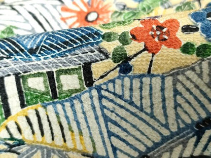 平和屋着物■上質な小紋　型染め　風景花文　松竹梅　正絹　逸品　DABH1412qa