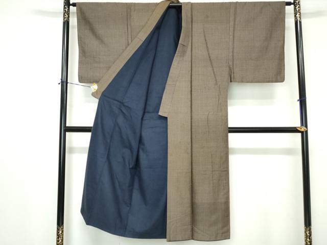 平和屋着物■男性　本場大島紬　格子文　正絹　逸品　DABH1413qa