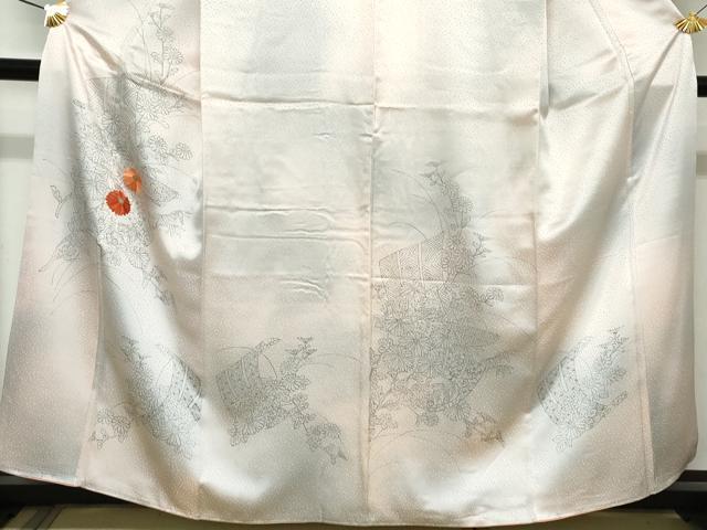 平和屋着物■中国三大刺繍　相良刺繍　訪問着　手描き　絵巻草花文　暈し染め　阪急百貨店扱い　正絹　逸品　DABH1416qa
