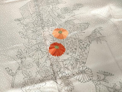 平和屋着物■中国三大刺繍　相良刺繍　訪問着　手描き　絵巻草花文　暈し染め　阪急百貨店扱い　正絹　逸品　DABH1416qa