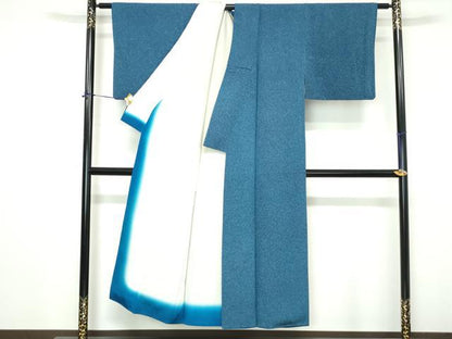 平和屋着物■上質な小紋　霞文　たたき染め　正絹　逸品　DABH1422qa