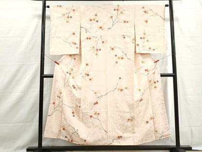 平和屋着物■上質な小紋　手描き　枝楓文　金彩　正絹　逸品　DABH1425qa