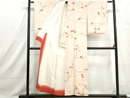 平和屋着物■上質な小紋　手描き　枝楓文　金彩　正絹　逸品　DABH1425qa