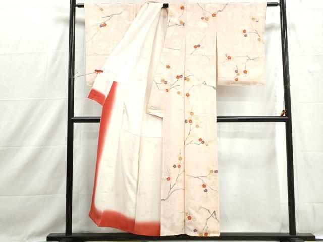平和屋着物■上質な小紋　手描き　枝楓文　金彩　正絹　逸品　DABH1425qa