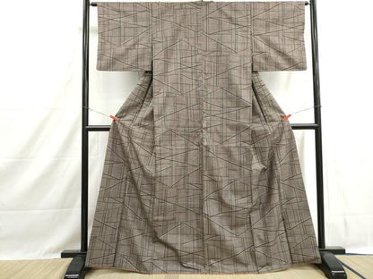 平和屋着物■本場大島紬　7マルキ　幾何学文　正絹　逸品　DABH1426qa