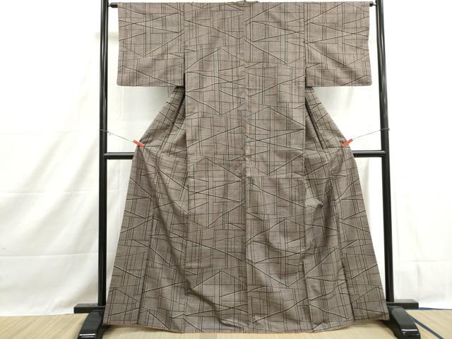 平和屋着物■本場大島紬　7マルキ　幾何学文　正絹　逸品　DABH1426qa