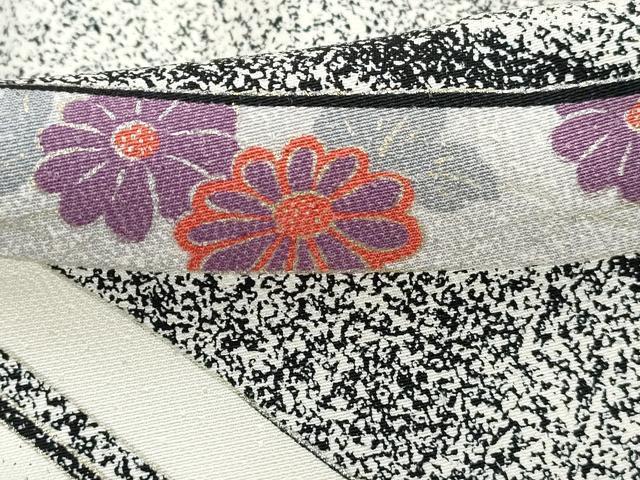 平和屋着物■上質な小紋　鬘帯花文　たたき染め　金彩　正絹　逸品　DABH1428qa
