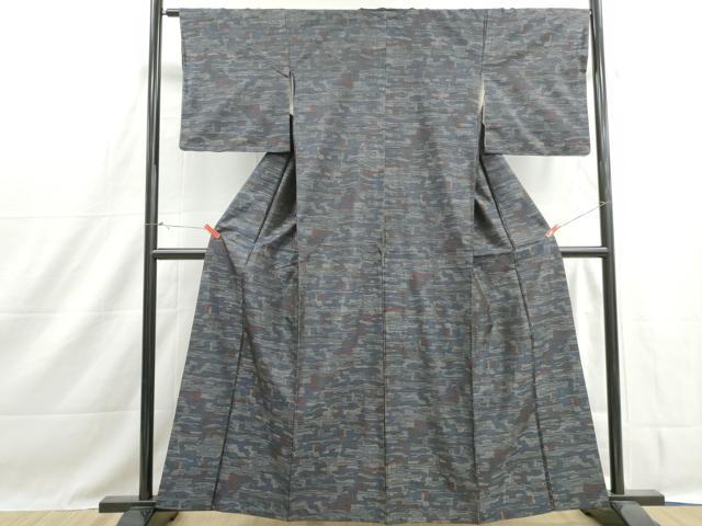 平和屋着物■本場大島紬　抽象文　正絹　逸品　DABH1431qa