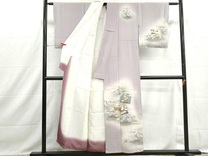 平和屋着物■訪問着　色紙草花文　暈し染め　金銀彩　正絹　逸品　DABH1432qa