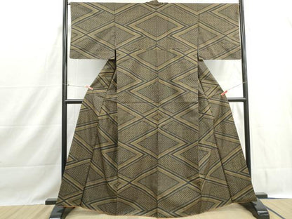 平和屋着物■本場大島紬　7マルキ　吉祥菱文　正絹　逸品　DABH1433qa