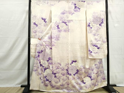 平和屋着物■豪華振袖　駒刺繍　草花文　牡丹　暈し染め　銀彩　やまと誂製　正絹　逸品　DABH1436qa