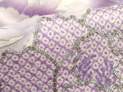 平和屋着物■豪華振袖　駒刺繍　草花文　牡丹　暈し染め　銀彩　やまと誂製　正絹　逸品　DABH1436qa