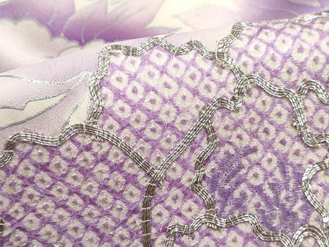 平和屋着物■豪華振袖　駒刺繍　草花文　牡丹　暈し染め　銀彩　やまと誂製　正絹　逸品　DABH1436qa
