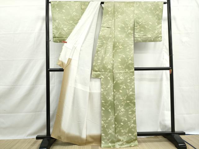 平和屋着物■上質な小紋　草花文　正絹　逸品　DABH1439qa