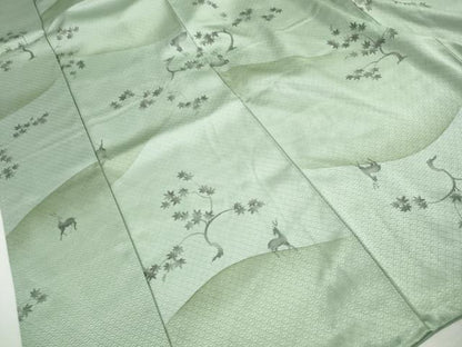 平和屋着物■上質な小紋　手描き　楓動物文　暈し染め　正絹　逸品　DABH1440qa