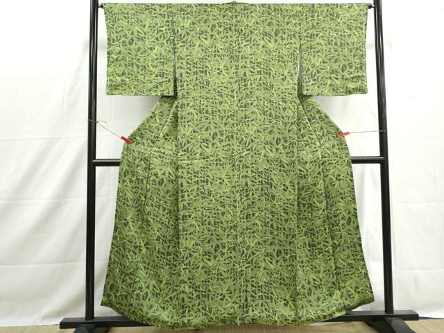 平和屋着物■上質な小紋　笹竹文　正絹　逸品　DABH1441qa