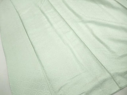 平和屋着物■上質な色無地　花青海波地紋　若芽色　正絹　逸品　DABH1445qa