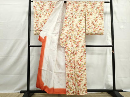 平和屋着物■上質な小紋　饅頭菊文　正絹　逸品　DABH1448qa