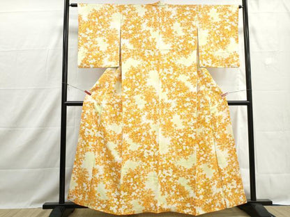 平和屋着物■上質な小紋　手描き　草花文　暈し染め　正絹　逸品　DABH1449qa