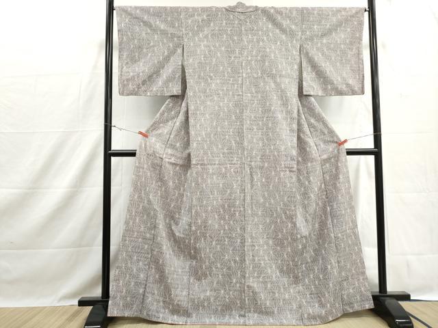 平和屋着物■上質な紬　麻の葉文　正絹　逸品　DABH1450qa