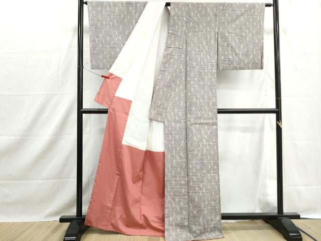 平和屋着物■上質な紬　麻の葉文　正絹　逸品　DABH1450qa