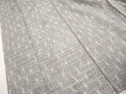 平和屋着物■上質な紬　麻の葉文　正絹　逸品　DABH1450qa