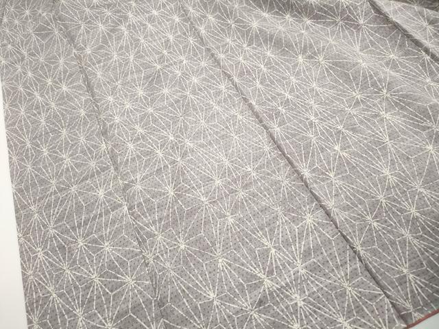 平和屋着物■上質な紬　麻の葉文　正絹　逸品　DABH1450qa