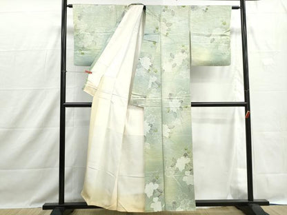 平和屋着物■上質な小紋　草花文　暈し染め　正絹　逸品　DABH1454qa