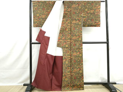 平和屋着物■上質な小紋　抽象花文　正絹　逸品　DABH1460qa