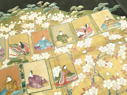 平和屋着物■豪華黒留袖　作家物　人物風景枝松花文　金彩　正絹　逸品　DABH1467qa