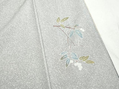 平和屋着物■訪問着　友禅　草葉文　暈し染め　正絹　逸品　DABH1469qa